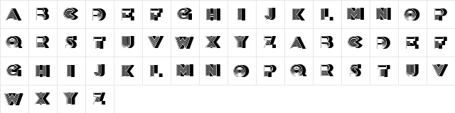 Discoteque Filled Regular  glyph index
