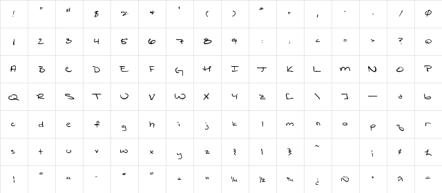 Shattered Print Regular  glyph index