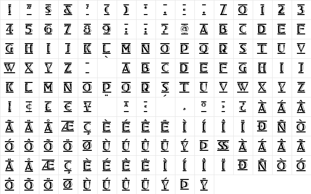 TucsonTwoStepNF Regular  glyph index