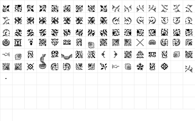 BordersOneSSK Regular  glyph index