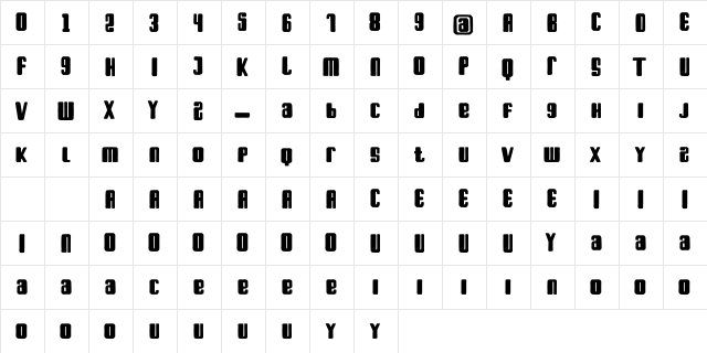 Bark For Life Regular  glyph index