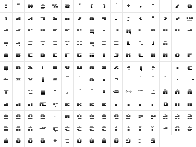 Jumpers Gradient Regular  glyph index