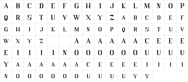 Vlorens Flower DEMO Stencil  glyph index