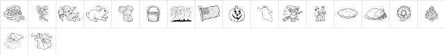 GE Holiday Sampler Regular  glyph index