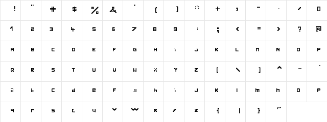 vinc Regular  glyph index