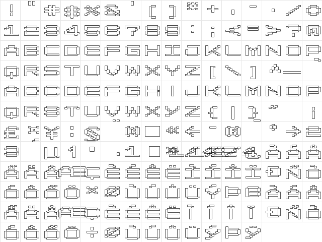 LomoWallOutline LT Std 50 Regular  glyph index