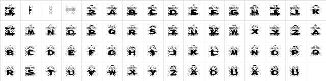 New Regular  glyph index