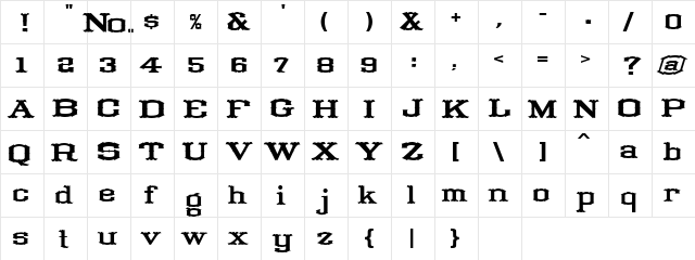 LHF Tuscan Full Block | ATK Regular  glyph index