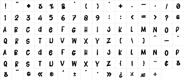 $CRAZY RICH$ Regular  glyph index
