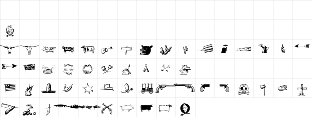 WayOutWest Critters  glyph index