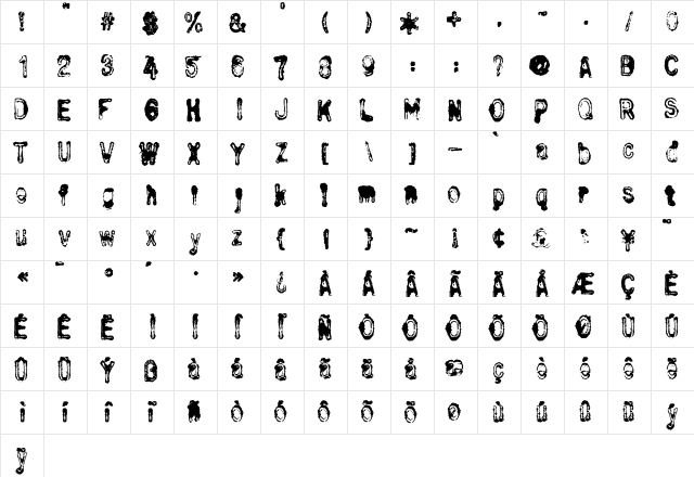 Bull Regular  glyph index