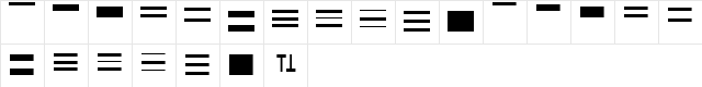 BartonLine Regular  glyph index