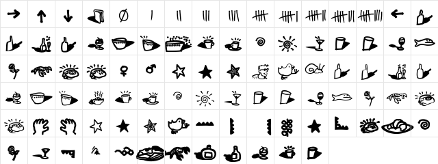 SoupBone Regular  glyph index
