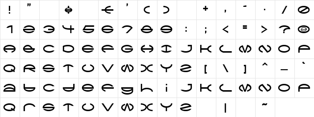 Holiday Shade Regular  glyph index