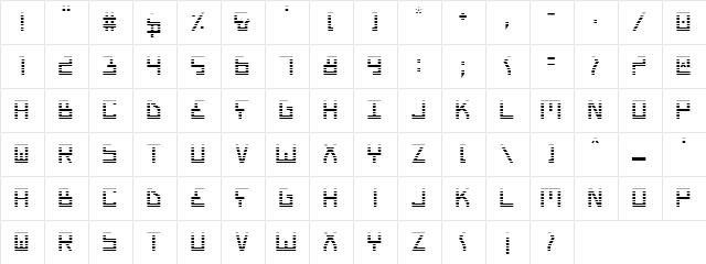 Bionic Type Gradient Gradient  glyph index