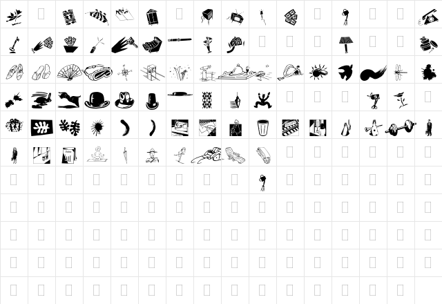 CustomDesign Regular  glyph index