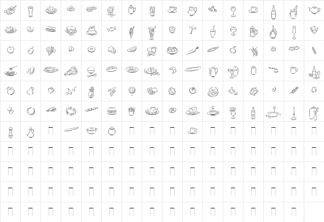 DF Delectables Medium  glyph index