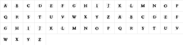 GaramondPowerLineCaps Regular  glyph index