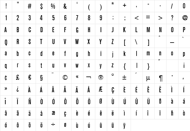 A750-Sans-Cd-Medium Regular  glyph index