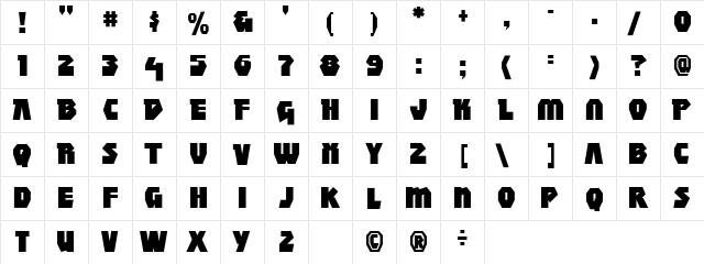 CC Achtung Baby Medium  glyph index