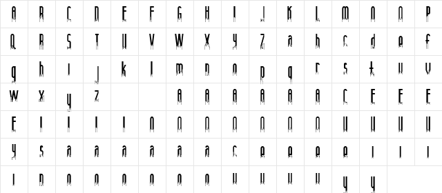 Anamelia Demo Skyline Regular  glyph index