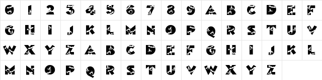 HalloweenKiddyFont Regular  glyph index