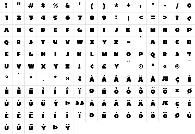 Xylitol Front  glyph index