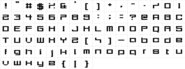 Urgently Regular  glyph index