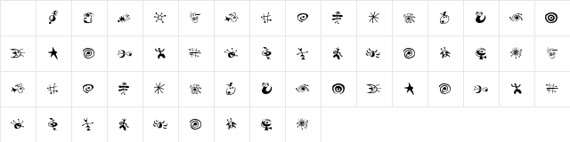 2Peas RP DangBats Regular  glyph index