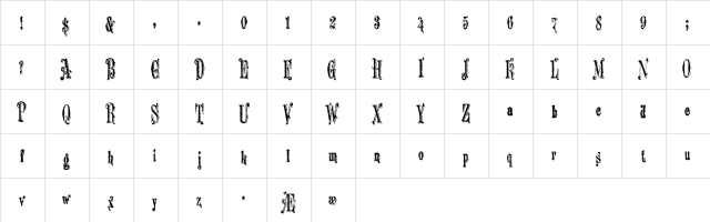 Archive Tale Regular  glyph index
