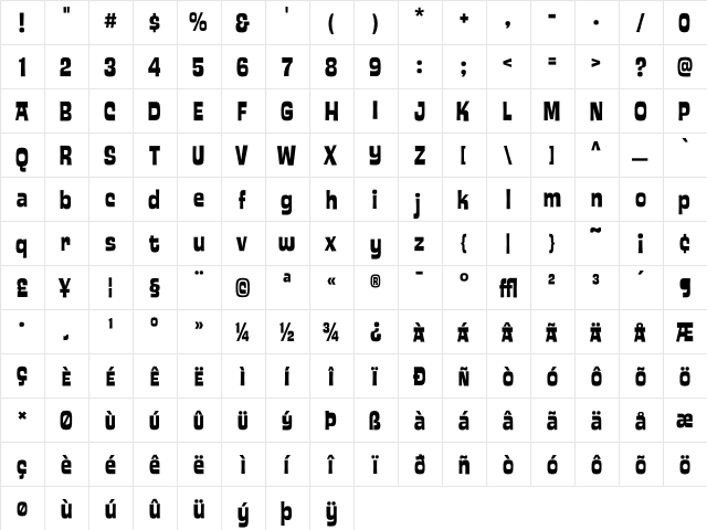 EdPS Interlock  glyph index