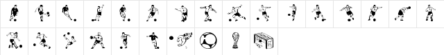 Soccer Dance Regular  glyph index