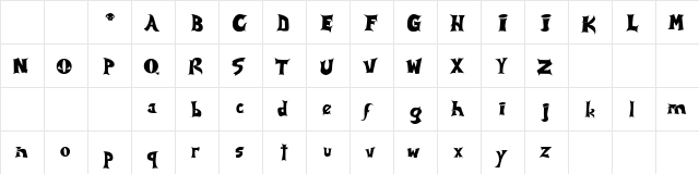 Spawned Regular  glyph index