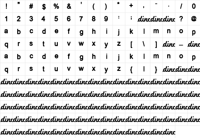 Sleepwalk Regular  glyph index