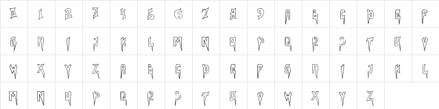 VARIZEZ Regular  glyph index