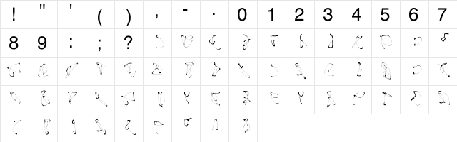 picassadance Regular  glyph index