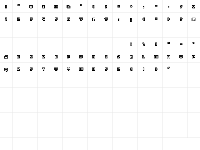 Minimum +1 Regular  glyph index