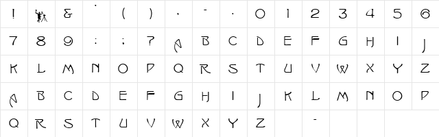 ISHMAEL Regular  glyph index
