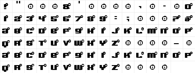 BrilloBlue Regular  glyph index