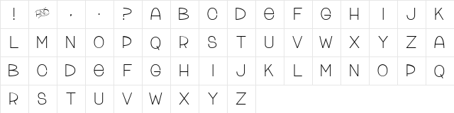 Tattle & Tales Regular  glyph index