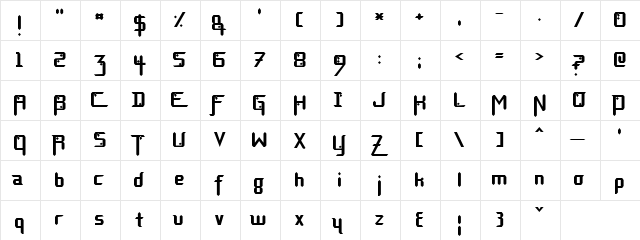 Kind Man Regular  glyph index