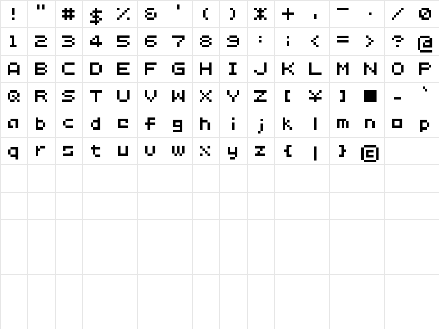 D3 Littlebitmapism Round Regular  glyph index