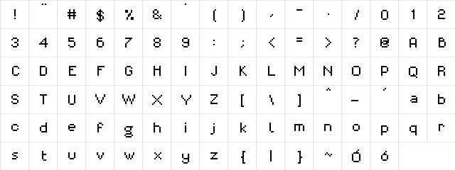 MiniForma Regular  glyph index