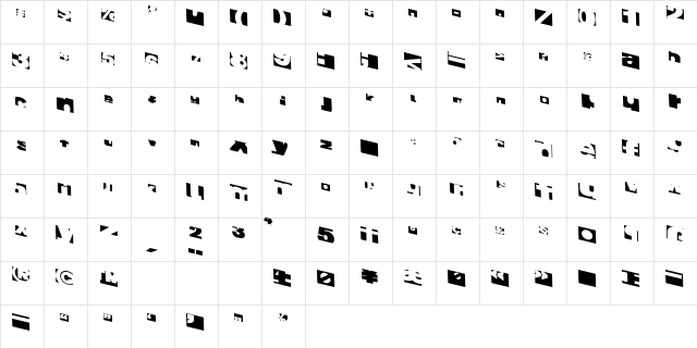 FragmentF Regular  glyph index