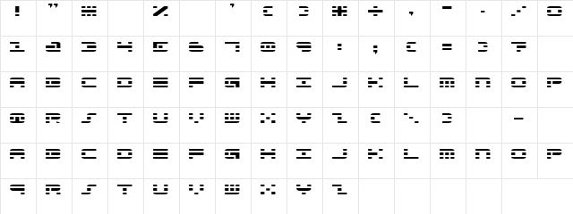 Tele Letters Narrow Regular  glyph index