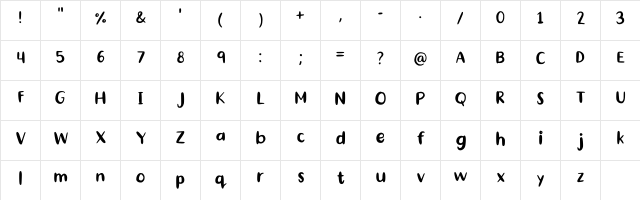 Gen Regular  glyph index