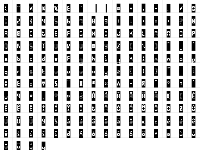 Calculus Regular  glyph index