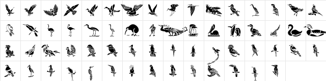 HFF Bird Stencil Regular  glyph index