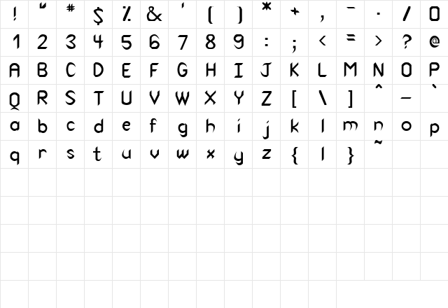 Venom Regular  glyph index