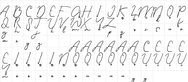 Holters Demo Script Regular  glyph index